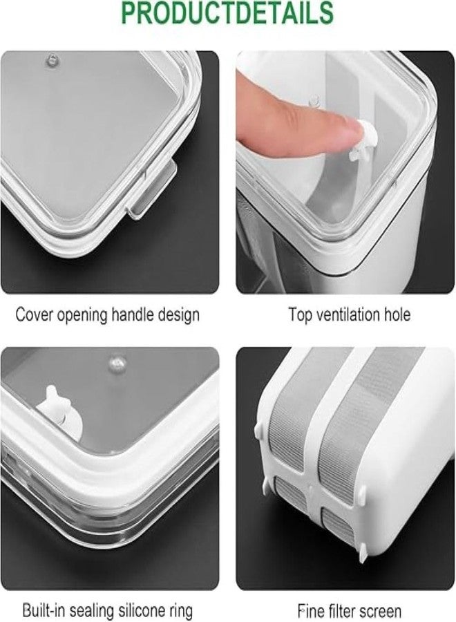 VeeDee Yoghurt Strainer,1100ML Yogurt Filter Milk Strainer with Lid for Homemade Thick Greek Yogurt Fine Mesh Rice Tea Juicing Food Strainer Household Kitchen Tools (Pack of 1),9X15.5X10.5 Cm,White - Image 5